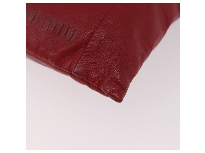Miu Miu Tote Bag Leder Rot Auth ka4953A - Ansicht 14