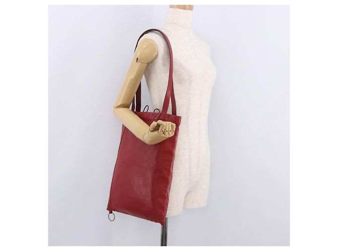Miu Miu Tote Bag Leder Rot Auth ka4953A - Ansicht 21