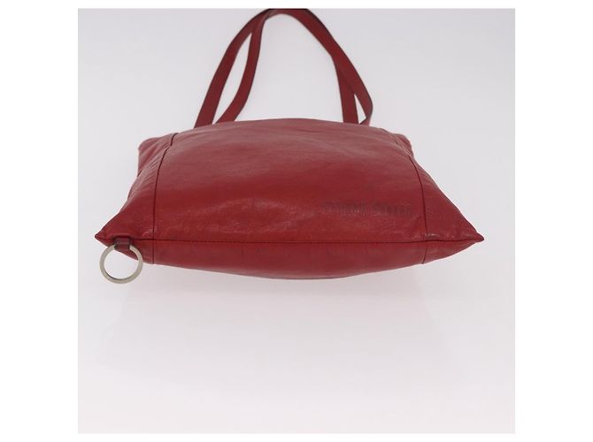 Miu Miu Tote Bag Leder Rot Auth ka4953A - Ansicht 5
