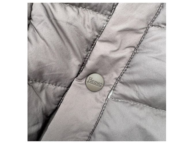 Herno Reversible Hooded Down Jacket Grey Dark green - view 5