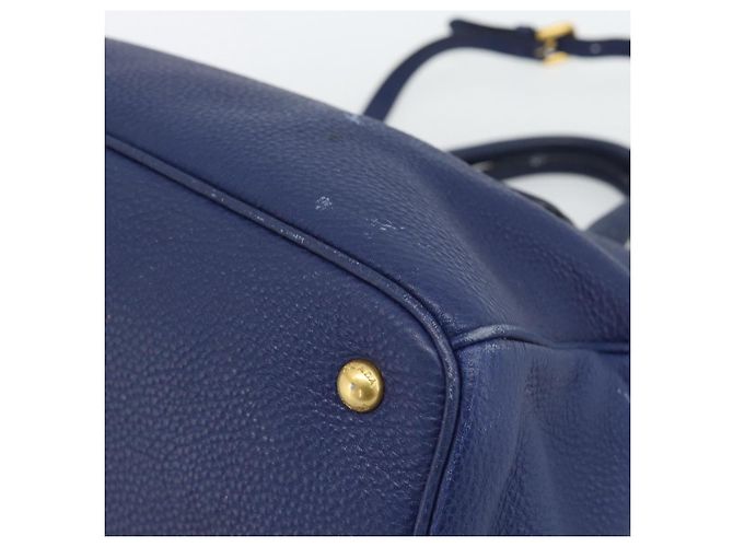 Borsa PRADA Vittero Dino Leather 2way Blu Oro Auth 188726 D'oro - vista 17