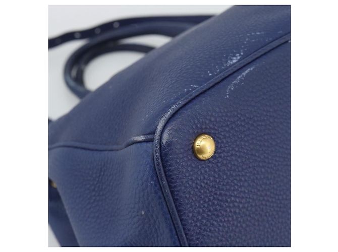 Borsa PRADA Vittero Dino Leather 2way Blu Oro Auth 188726 D'oro - vista 18
