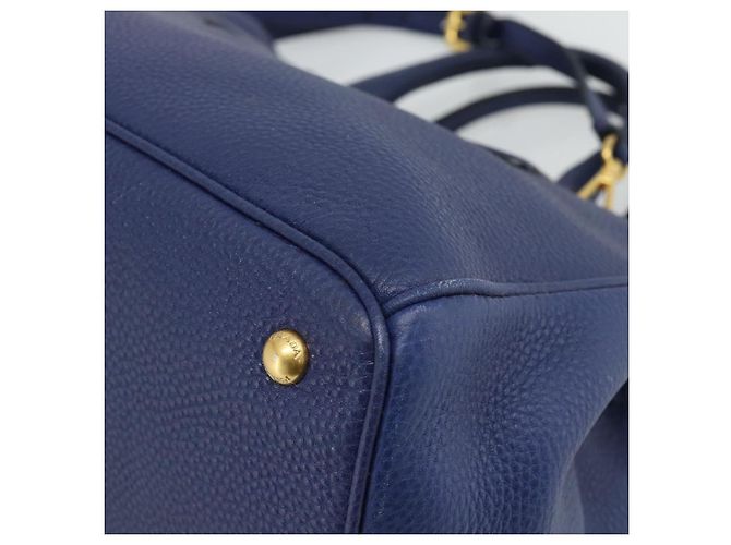 Borsa PRADA Vittero Dino Leather 2way Blu Oro Auth 188726 D'oro - vista 19
