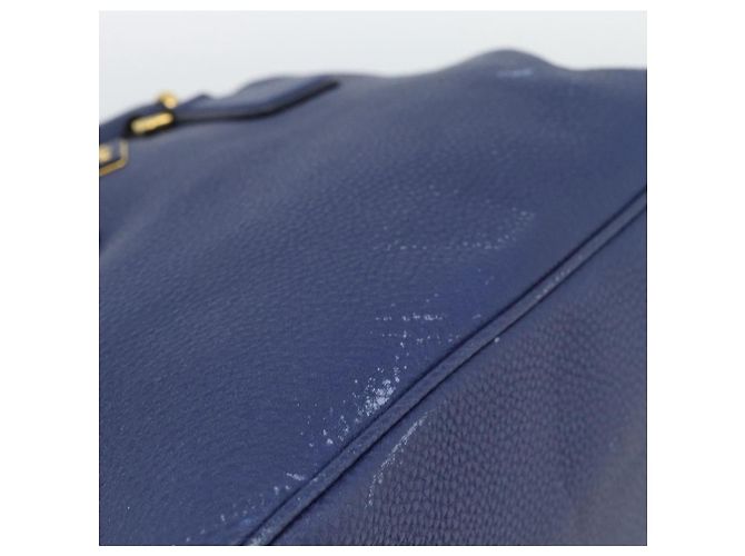 Borsa PRADA Vittero Dino Leather 2way Blu Oro Auth 188726 D'oro - vista 21