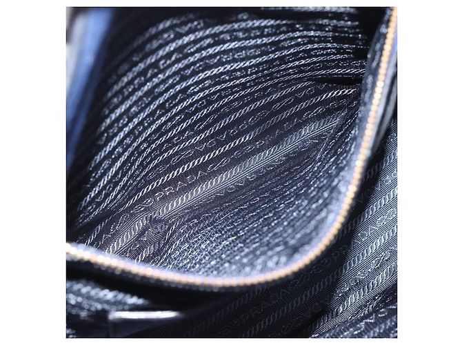 Borsa PRADA Vittero Dino Leather 2way Blu Oro Auth 188726 D'oro - vista 30