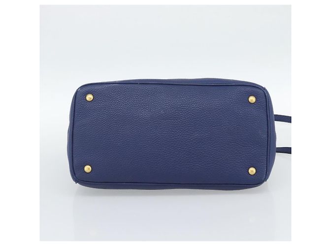 Borsa PRADA Vittero Dino Leather 2way Blu Oro Auth 188726 D'oro - vista 5