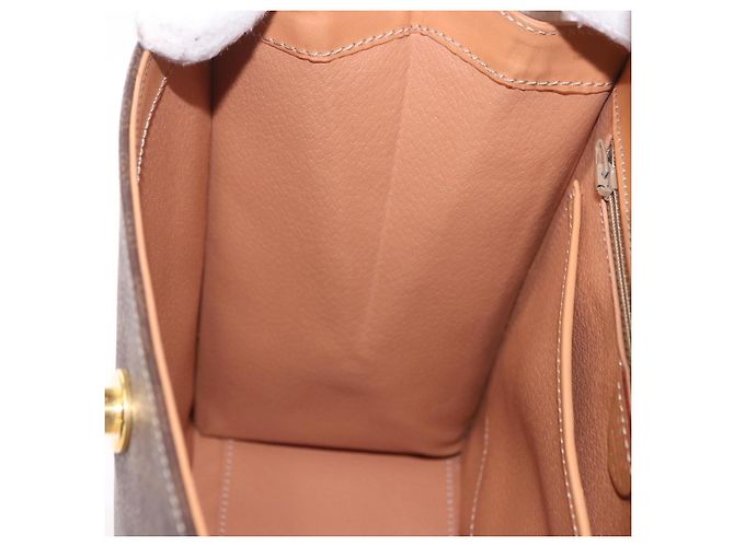 Céline Borsa CELINE Macadam Canvas PVC Pelle Marrone Oro Auth bs35662 D'oro - vista 21
