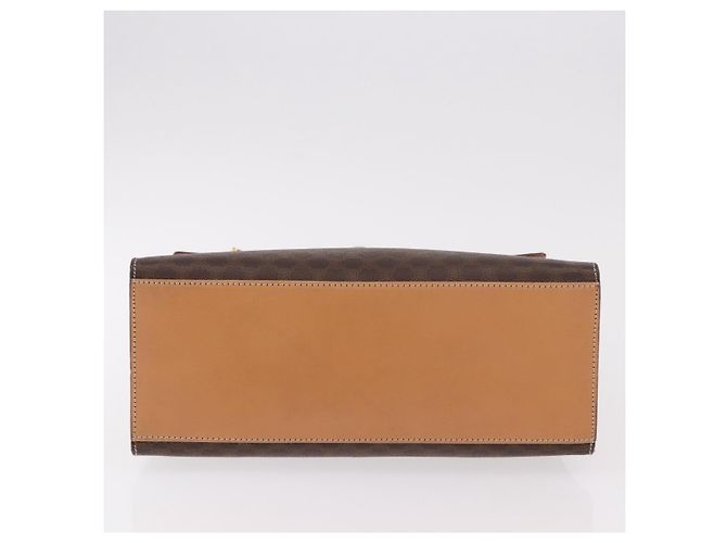 Céline Borsa CELINE Macadam Canvas PVC Pelle Marrone Oro Auth bs35662 D'oro - vista 5
