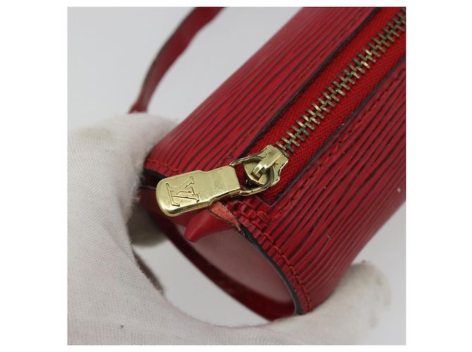 LOUIS VUITTON Epi Soufflot Pouch Accessory Pouch Rosso LV Auth 187407 - vista 10