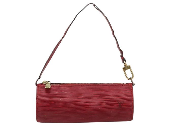 LOUIS VUITTON Epi Soufflot Pouch Accessory Pouch Rosso LV Auth 187407 - vista 13