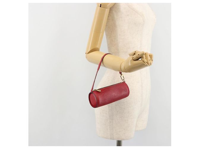 LOUIS VUITTON Epi Soufflot Pouch Accessory Pouch Rosso LV Auth 187407 - vista 22