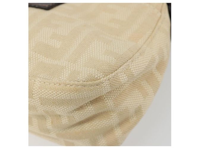 FENDI Zucca Canvas Mamma Baguette Borsa a Spalla Beige Argento Auth 187318A - vista 16