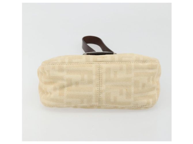 FENDI Zucca Canvas Mamma Baguette Borsa a Spalla Beige Argento Auth 187318A - vista 5