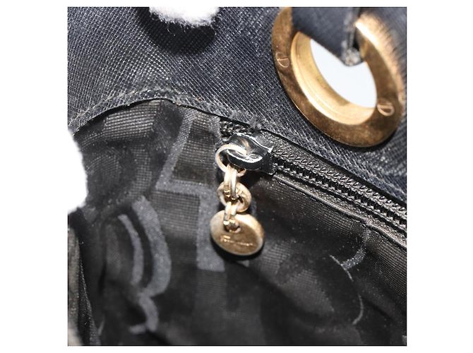 Borsa Tote Salvatore Ferragamo Gancini in pelle nera e oro Auth 187416 Nero D'oro - vista 20