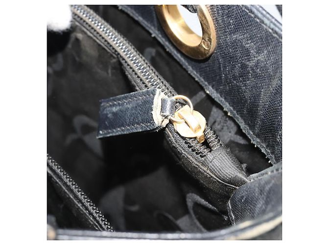 Borsa Tote Salvatore Ferragamo Gancini in pelle nera e oro Auth 187416 Nero D'oro - vista 22
