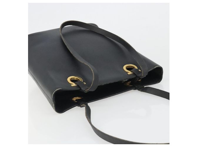 Borsa Tote Salvatore Ferragamo Gancini in pelle nera e oro Auth 187416 Nero D'oro - vista 6