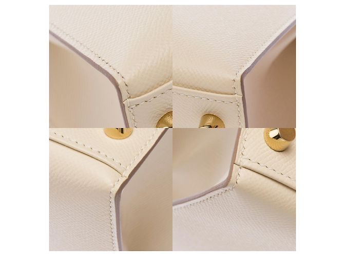 Hermès Borsa HERMES Kelly 28 in Pelle Bianca - 103686 Bianco - vista 12