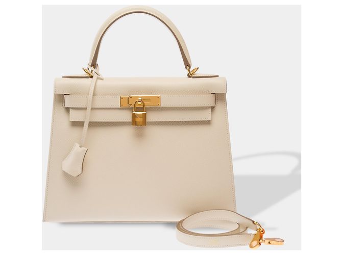 Hermès Borsa HERMES Kelly 28 in Pelle Bianca - 103686 Bianco - vista 2
