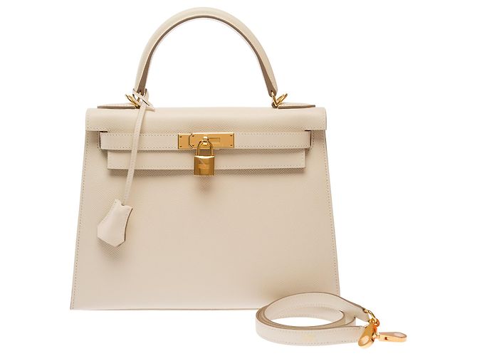 Hermès Borsa HERMES Kelly 28 in Pelle Bianca - 103686 Bianco - vista 3