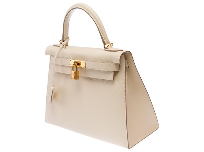 Hermès Borsa HERMES Kelly 28 in Pelle Bianca - 103686 Bianco - vista 5