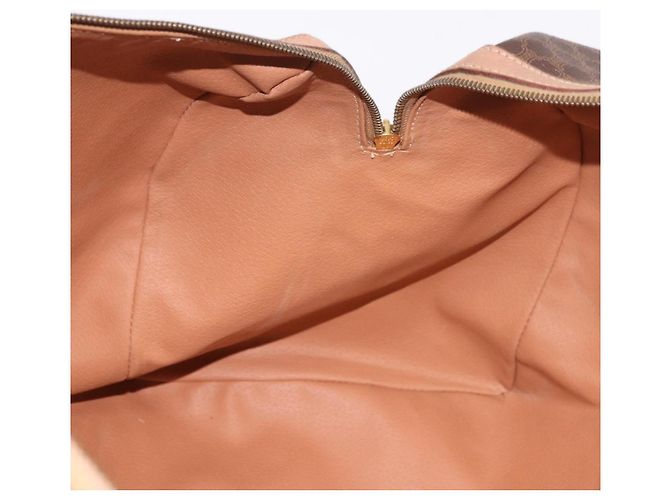 Céline Borsa Boston CELINE in Tela Macadam PVC Pelle Marrone Oro Auth fm5376 D'oro - vista 19