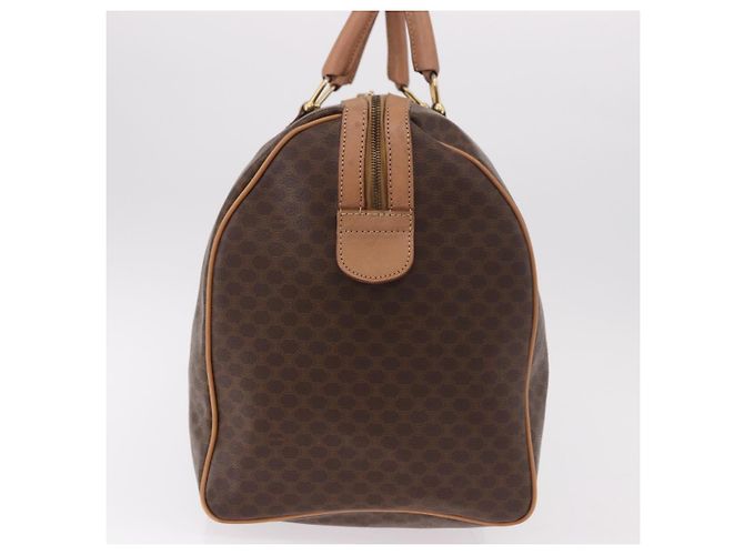 Céline Borsa Boston CELINE in Tela Macadam PVC Pelle Marrone Oro Auth fm5376 D'oro - vista 4