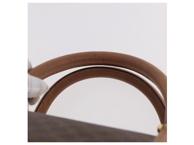 Céline Borsa Boston CELINE in Tela Macadam PVC Pelle Marrone Oro Auth fm5376 D'oro - vista 8