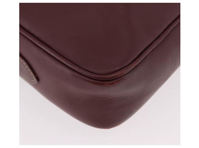 Borsa a tracolla CARTIER Must Line Pelle Bordeaux Oro Auth ka4870 D'oro Bordò - vista 12
