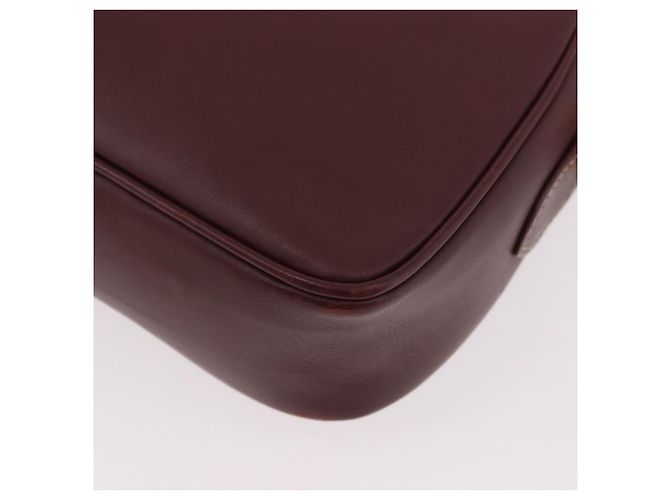 Borsa a tracolla CARTIER Must Line Pelle Bordeaux Oro Auth ka4870 D'oro Bordò - vista 13
