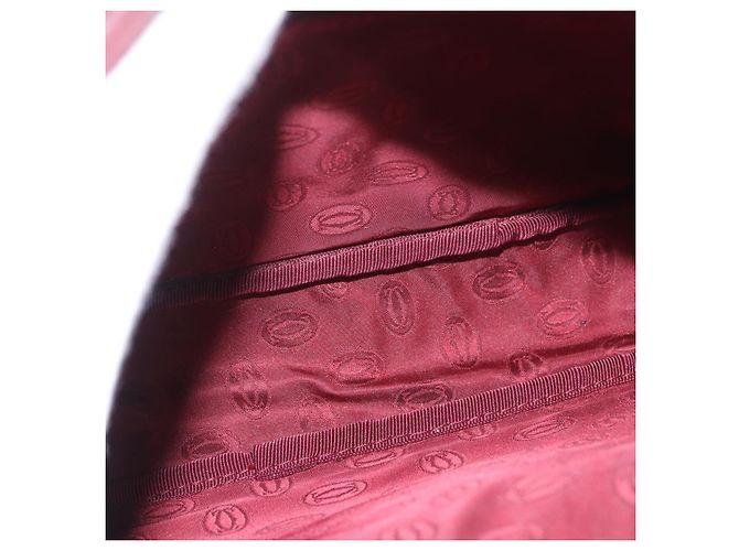 Borsa a tracolla CARTIER Must Line Pelle Bordeaux Oro Auth ka4870 D'oro Bordò - vista 17