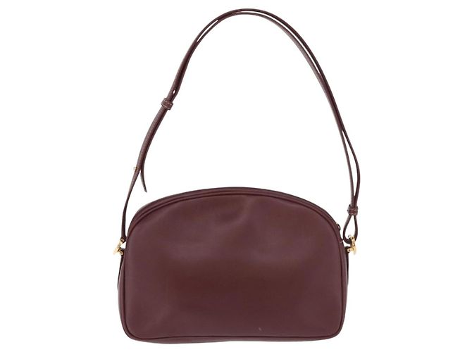 Borsa a tracolla CARTIER Must Line Pelle Bordeaux Oro Auth ka4870 D'oro Bordò - vista 3