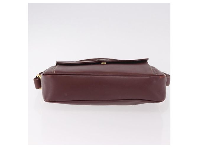 Borsa a tracolla CARTIER Must Line Pelle Bordeaux Oro Auth ka4870 D'oro Bordò - vista 9