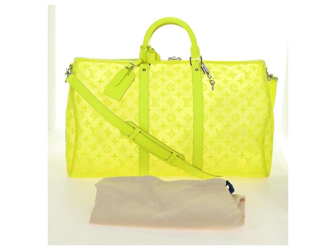 LOUIS VUITTON See Through Keepall Bandouliere 50 Borsa Gialla M55380 Auth 188862SAM Giallo - vista 12
