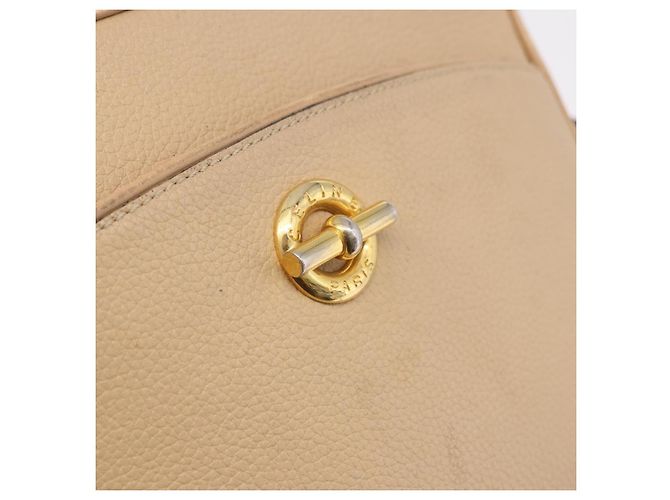 Céline Borsa a Spalla CELINE in Pelle Beige Oro Auth 188477 D'oro - vista 17
