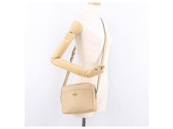 Céline Borsa a Spalla CELINE in Pelle Beige Oro Auth 188477 D'oro - vista 23