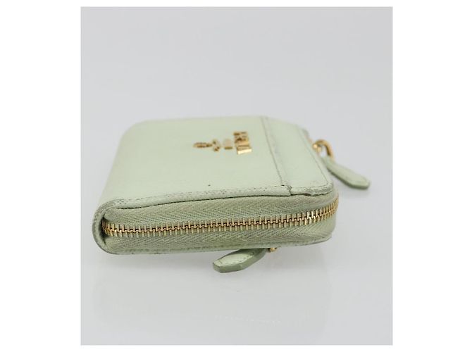 Monedero PRADA de piel Saffiano Verde Menta Oro Auth 187154 Dorado - vista 3