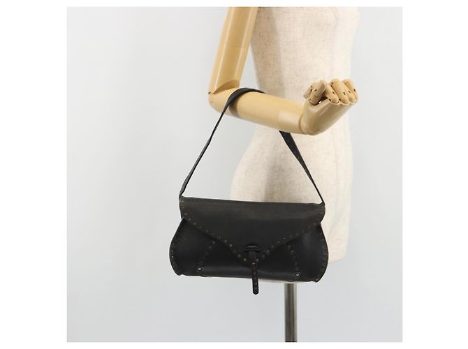 Céline Borsa a Spalla CELINE in Pelle Nera Auth 188867V Nero - vista 24