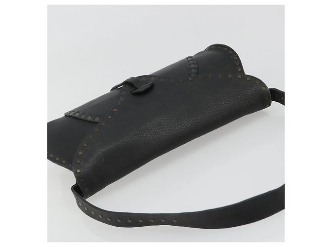 Céline Borsa a Spalla CELINE in Pelle Nera Auth 188867V Nero - vista 6