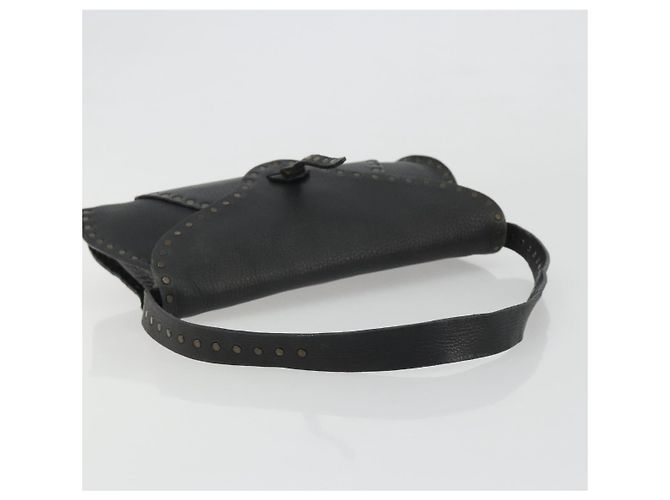 Céline Borsa a Spalla CELINE in Pelle Nera Auth 188867V Nero - vista 7