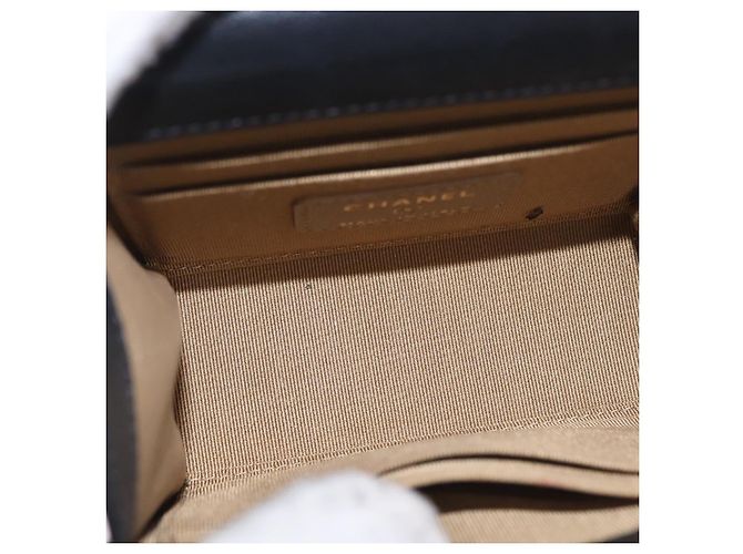 CHANEL Matelasse Chain Shoulder Bag Lamb Skin Black Gold CC Auth 187256SAM Preto Dourado - vista 10