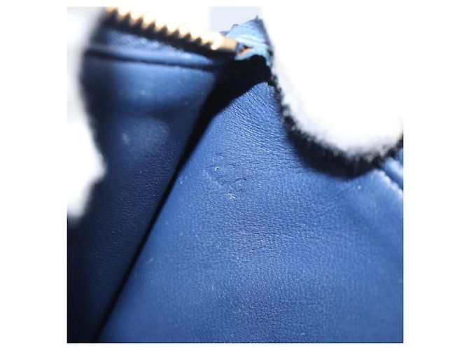 Saffiano Clutch PRADA Safiano Blu Oro Auth BA13647V D'oro - vista 11