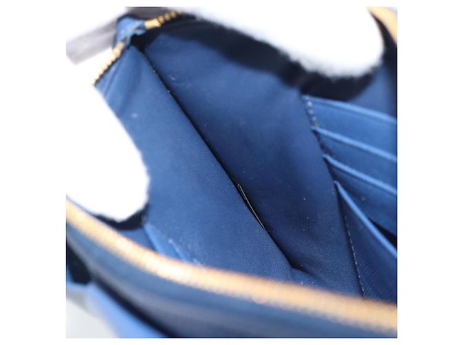 Saffiano Clutch PRADA Safiano Blu Oro Auth BA13647V D'oro - vista 21