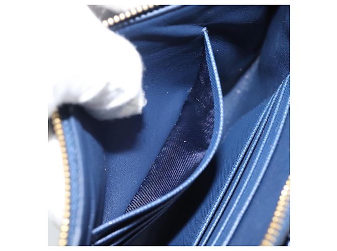 Saffiano Clutch PRADA Safiano Blu Oro Auth BA13647V D'oro - vista 22