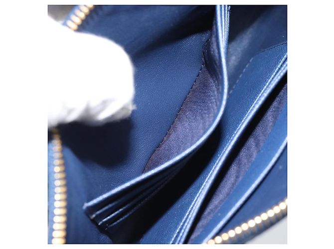 Saffiano Clutch PRADA Safiano Blu Oro Auth BA13647V D'oro - vista 23