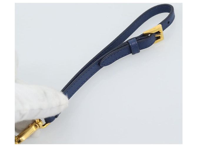 Saffiano Clutch PRADA Safiano Blu Oro Auth BA13647V D'oro - vista 7