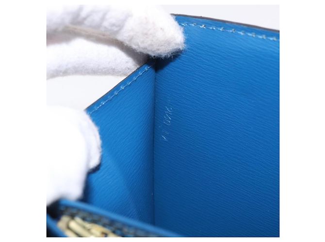 Borsa a Spalla LOUIS VUITTON Epi Capuchin Blu M52345 LV Auth 188508 - vista 12
