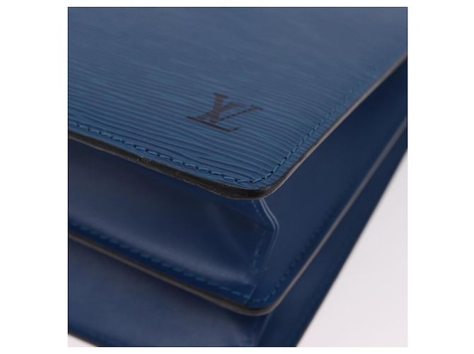 Borsa a Spalla LOUIS VUITTON Epi Capuchin Blu M52345 LV Auth 188508 - vista 14