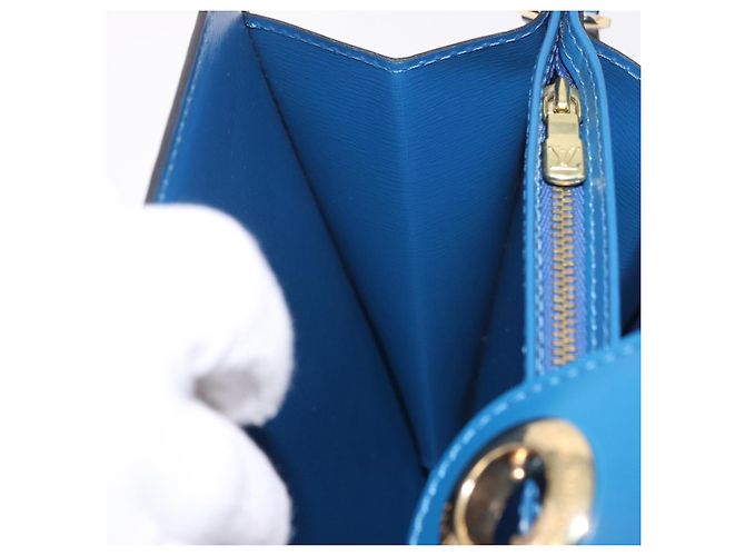 Borsa a Spalla LOUIS VUITTON Epi Capuchin Blu M52345 LV Auth 188508 - vista 20