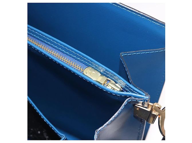 Borsa a Spalla LOUIS VUITTON Epi Capuchin Blu M52345 LV Auth 188508 - vista 25