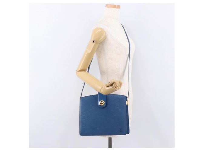 Borsa a Spalla LOUIS VUITTON Epi Capuchin Blu M52345 LV Auth 188508 - vista 26